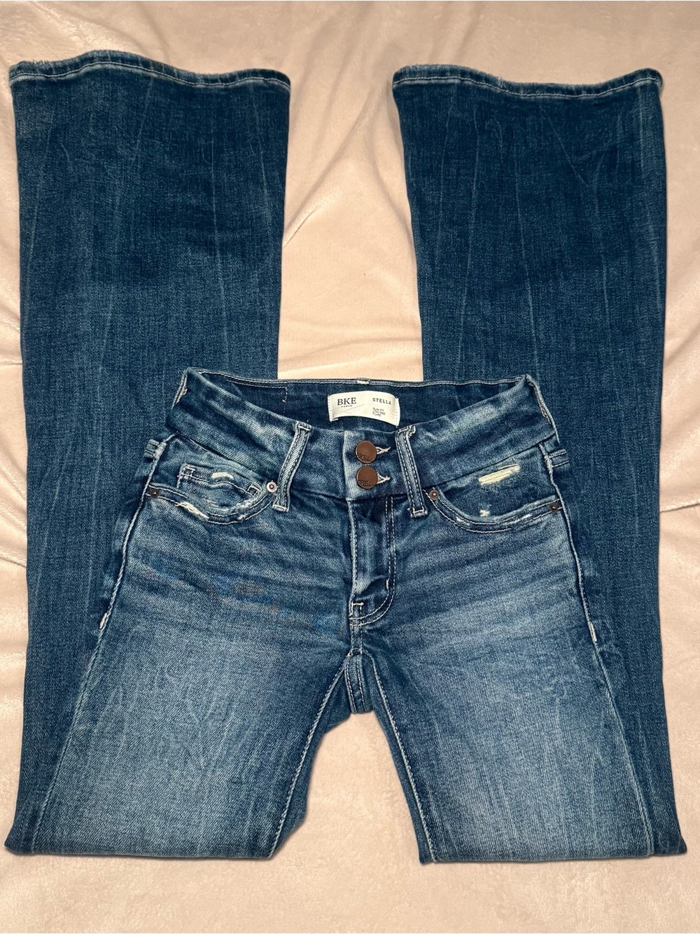 BKE Women's Blue Flare Jeans